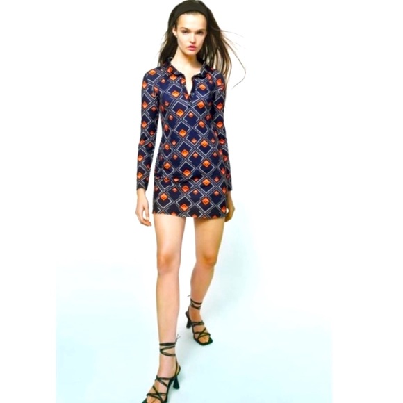 Zara Long Sleeve Geometric Dress - Picture 7 of 7
